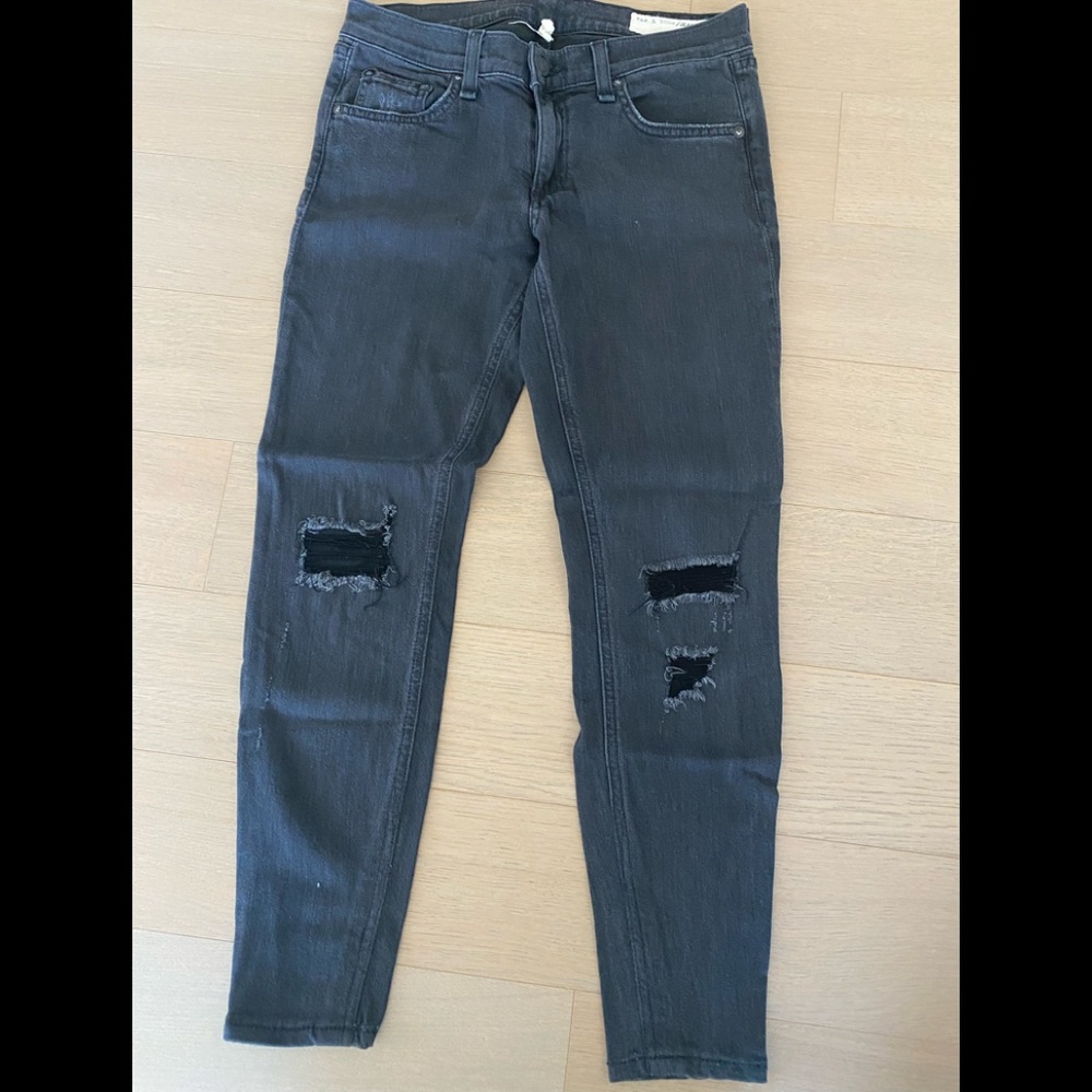 Faded Black Rag & Bone Skinny Jeans